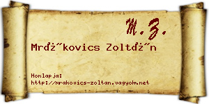 Mrákovics Zoltán névjegykártya